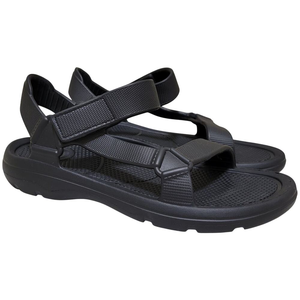 Totes Men Riley Everywear Adjustable Ankle Strap Sport Sandals Size US 11 Black